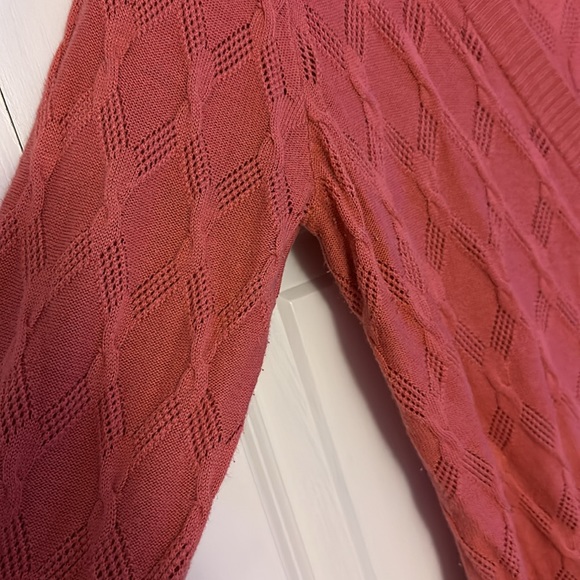 Bushwacker pink knit button down cardigan sweater - Picture 6 of 11